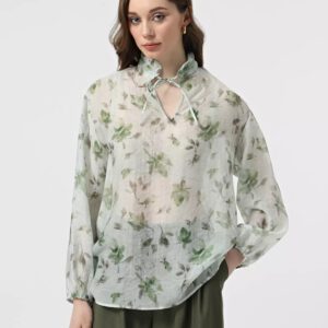 Grüne Bluse mit Print